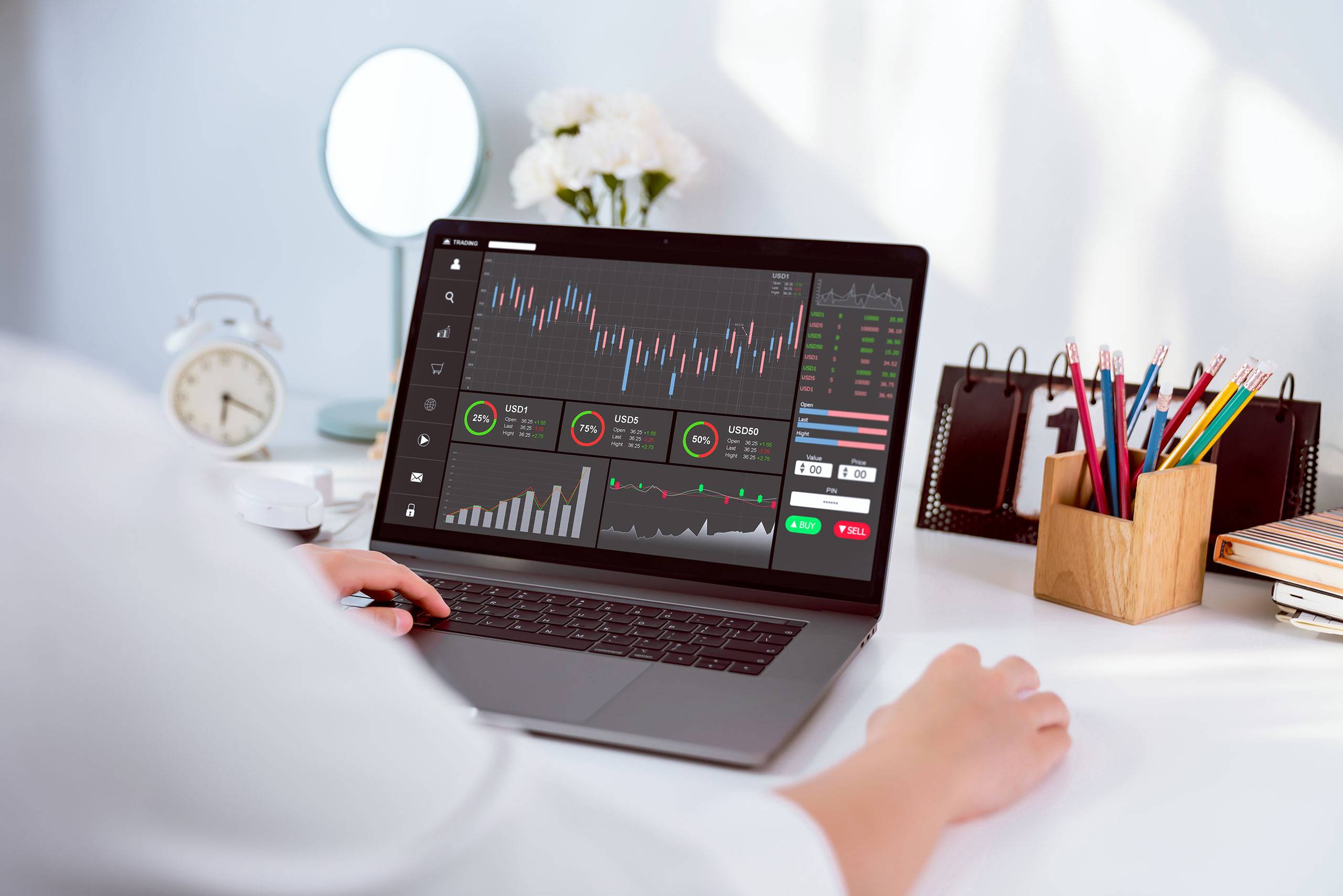 Stock exchange market concept
